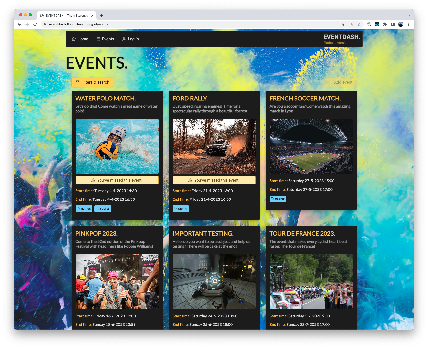 Event dashboard project